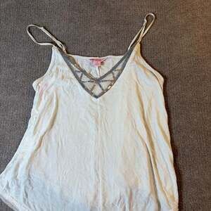 Candie's Juniors Blue Adjustable Spaghetti Strap Tank with Sequin Design